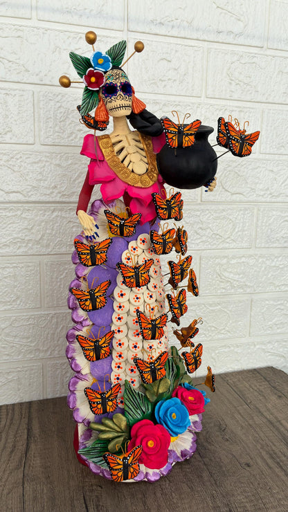 Catrina Skull Frida Kahlo Doll Michoacan Mexico