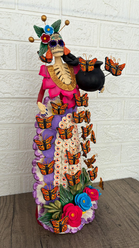 Catrina Skull Frida Kahlo Doll Michoacan Mexico