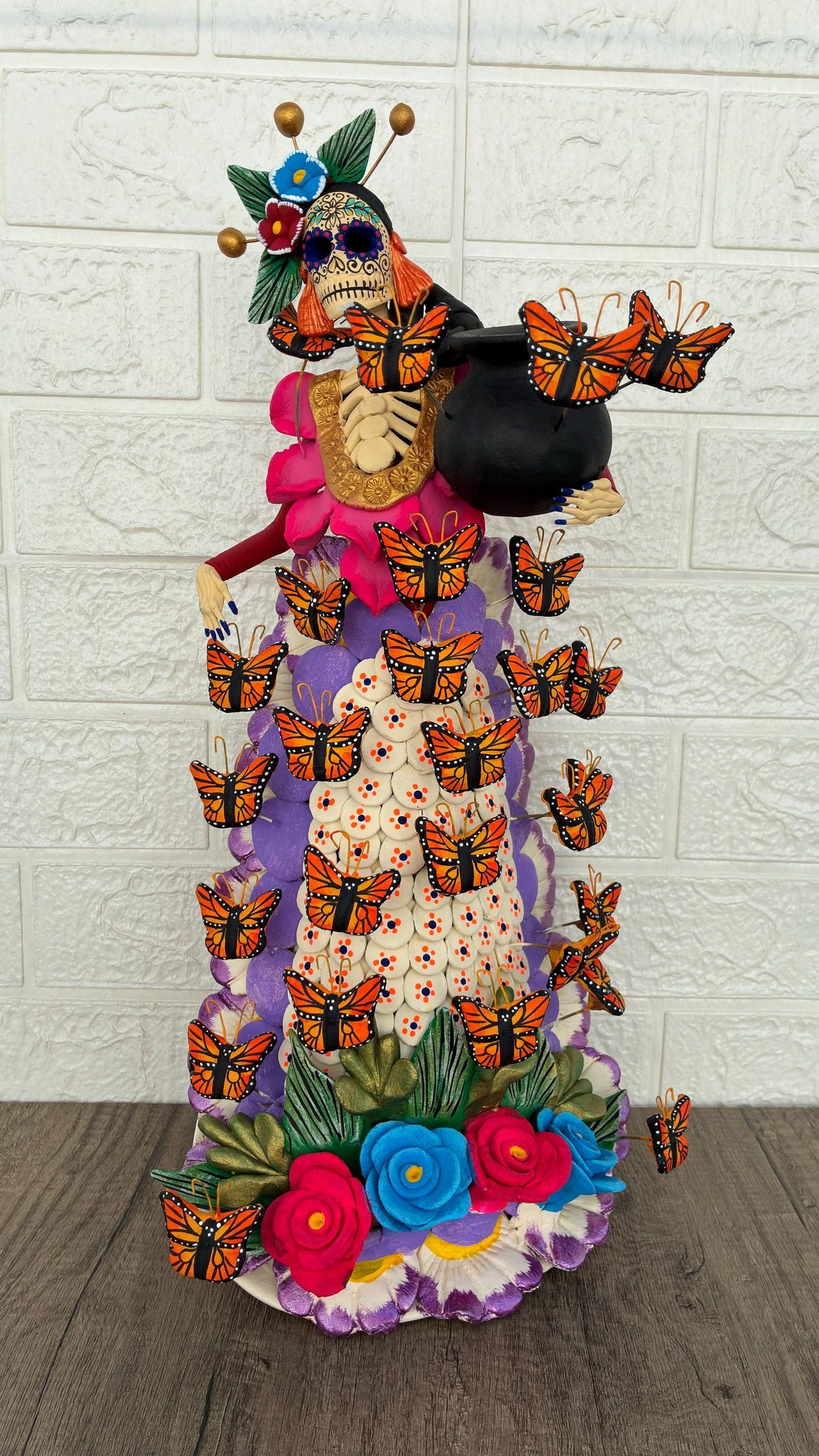 Catrina Skull Frida Kahlo Doll Michoacan Mexico