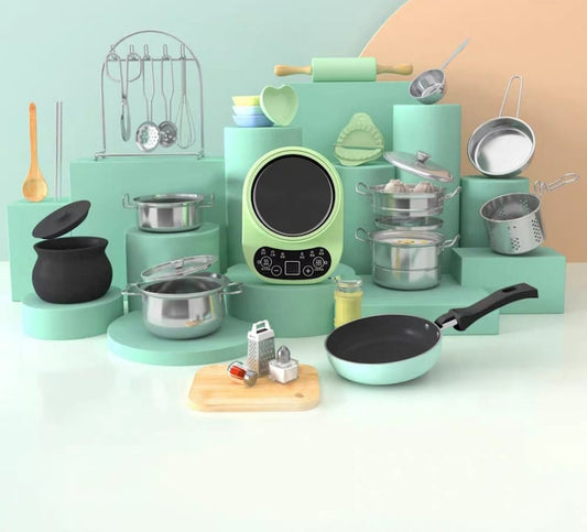 Real Mini Kitchen Set: Kids Cooking Role Play