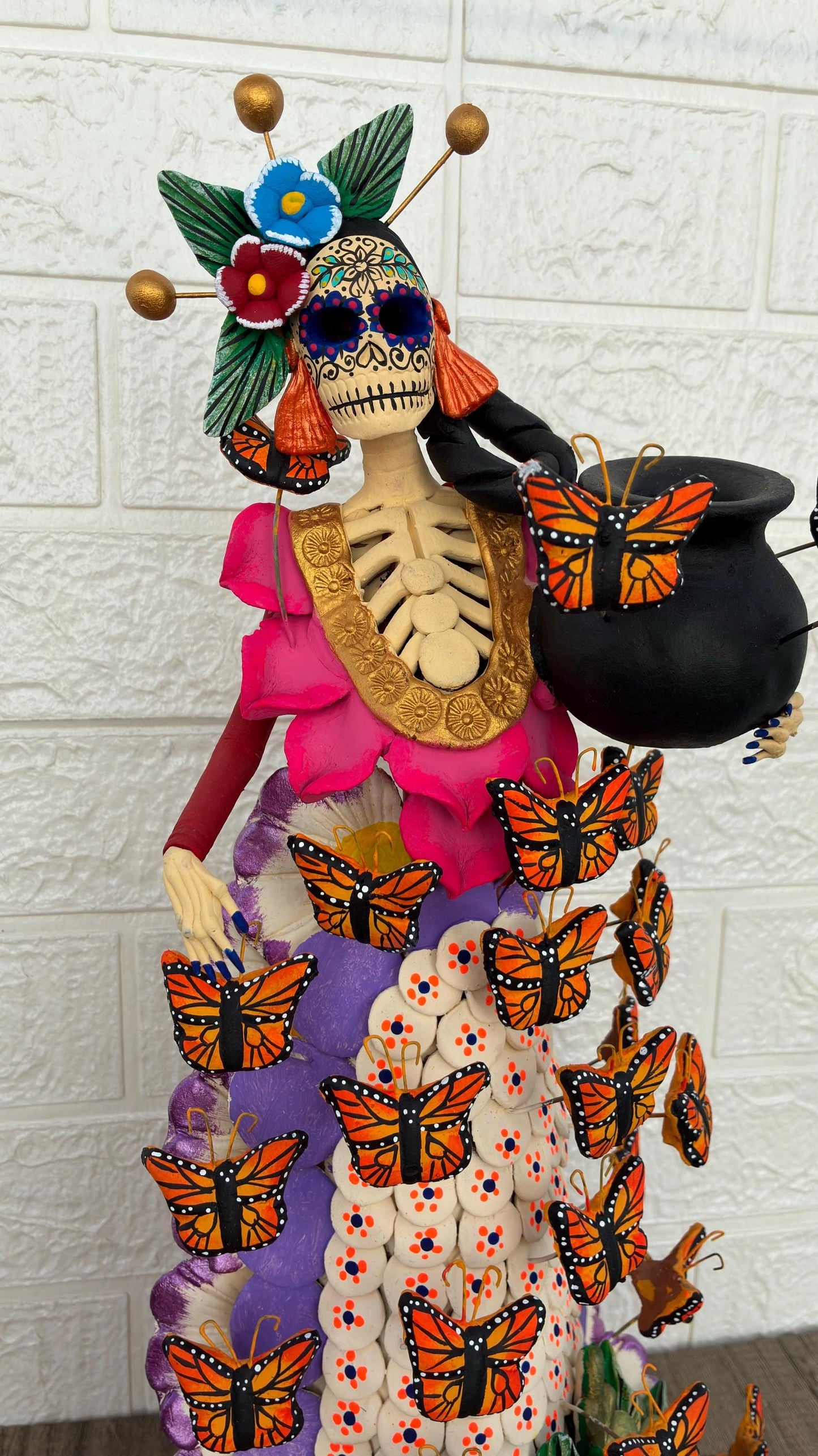 Catrina Skull Frida Kahlo Doll Michoacan Mexico