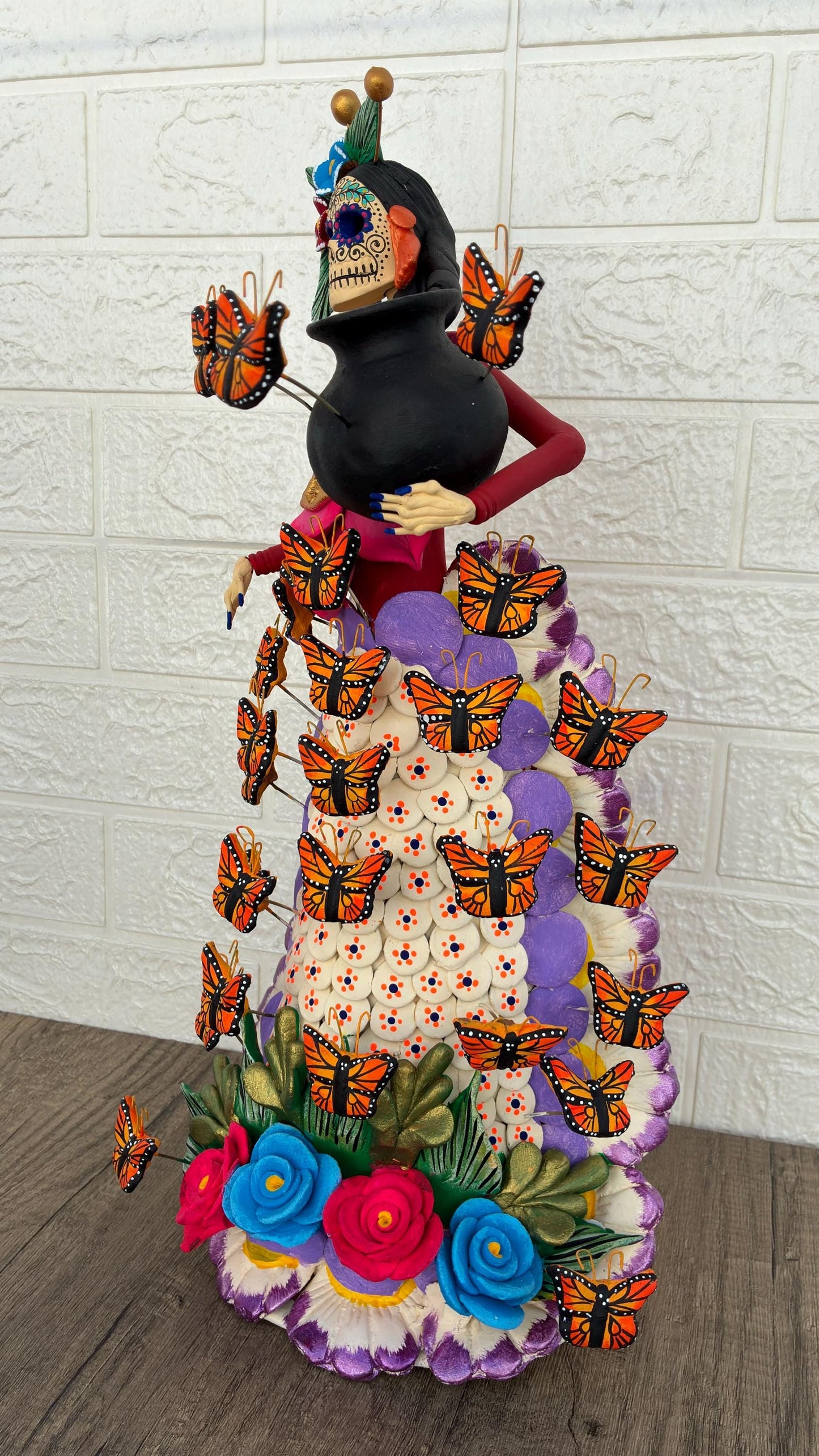 Catrina Skull Frida Kahlo Doll Michoacan Mexico