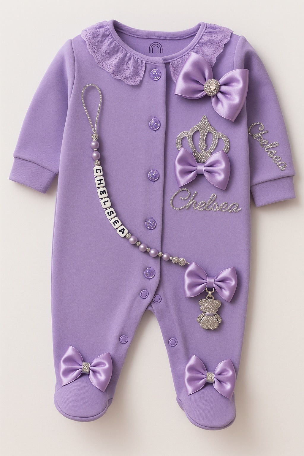 Personalized Beaded Baby Romper