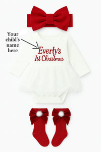 Customized First Christmas Dress Set