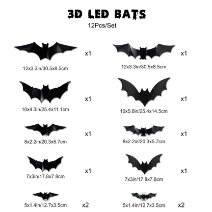 3D Bat Decor  – No Drilling Needed