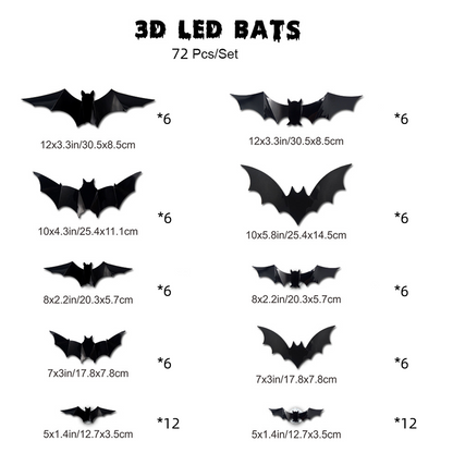 3D Bat Decor  – No Drilling Needed
